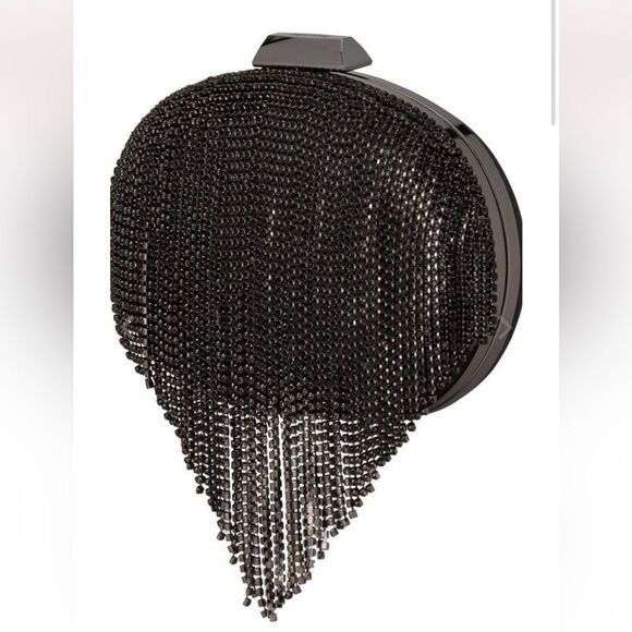 Olga Berg Bria Crystal Fringe Clutch in Black. Gorgeous! New with tags. - Picture 2 of 11